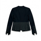 Helmut Lang Black Open Front Ribbed Waist Jacket Blazer Size 6