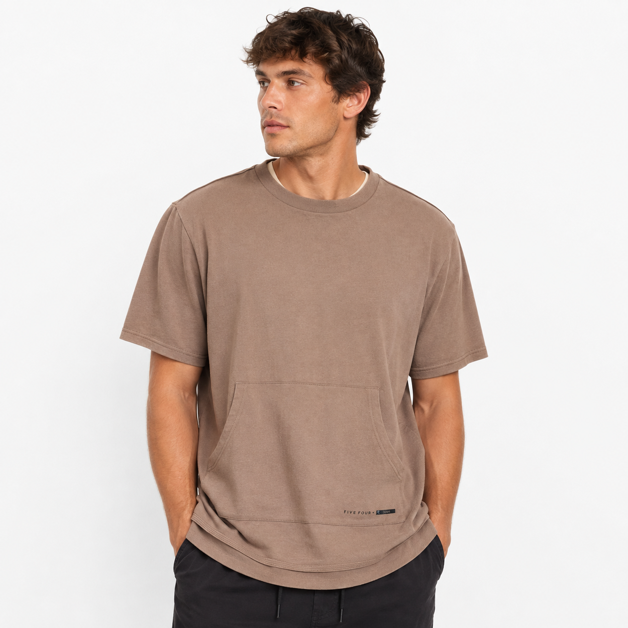 Five Four x 12AMRUN Men's Taupe Fashion T-Shirt XL