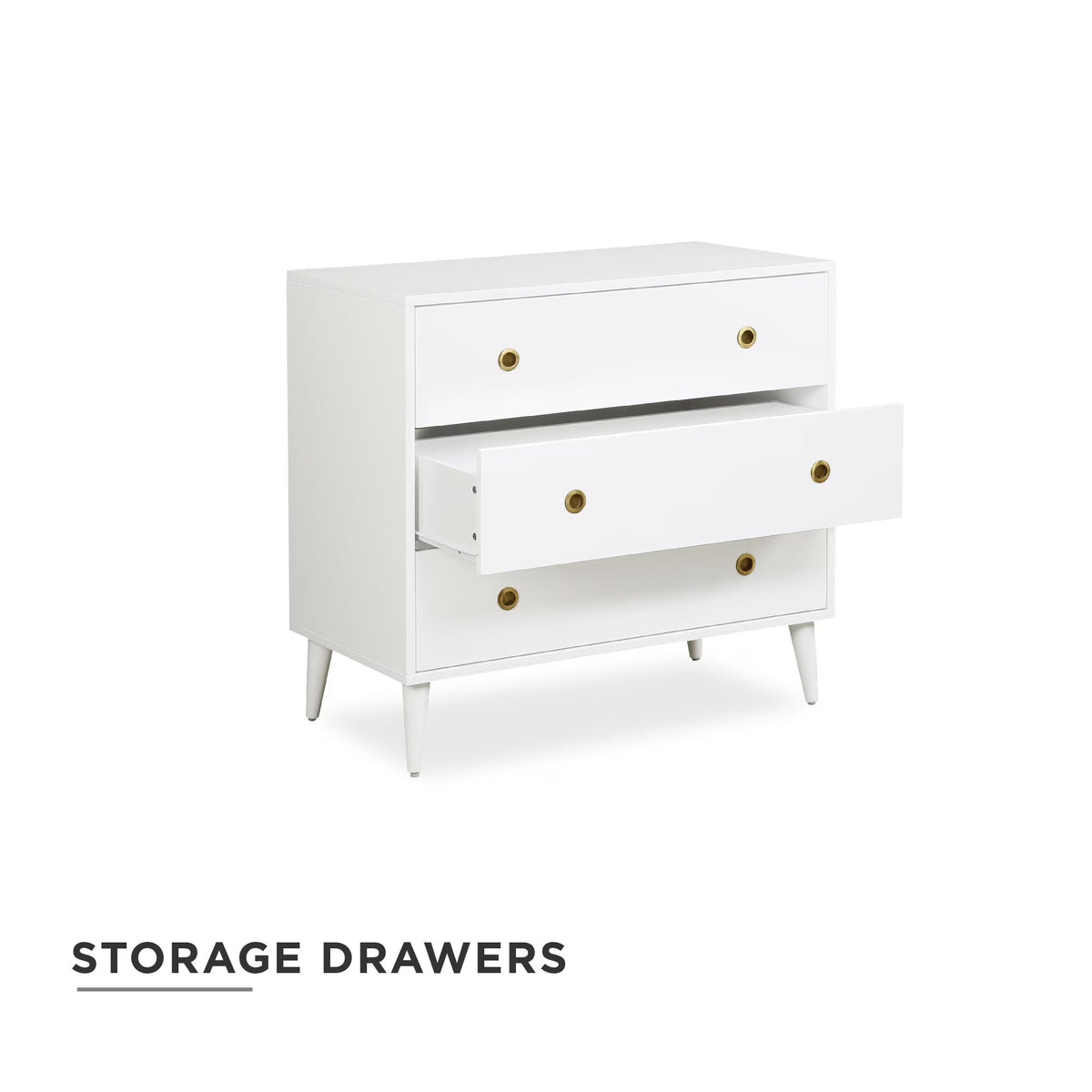 Novogratz Harper 3-Drawer Storage Dresser, White
