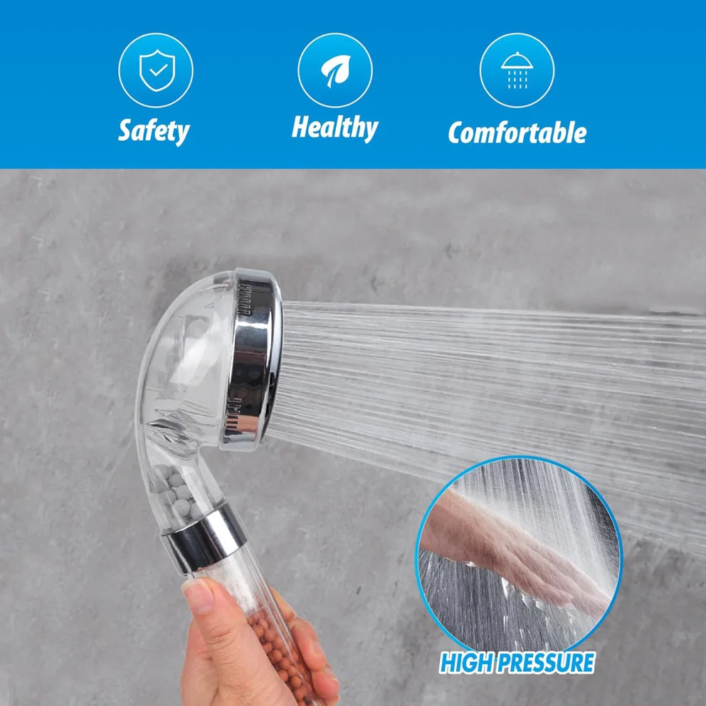 Aqua Guard High Pressure Filtered Shower Head with Mineral Stones