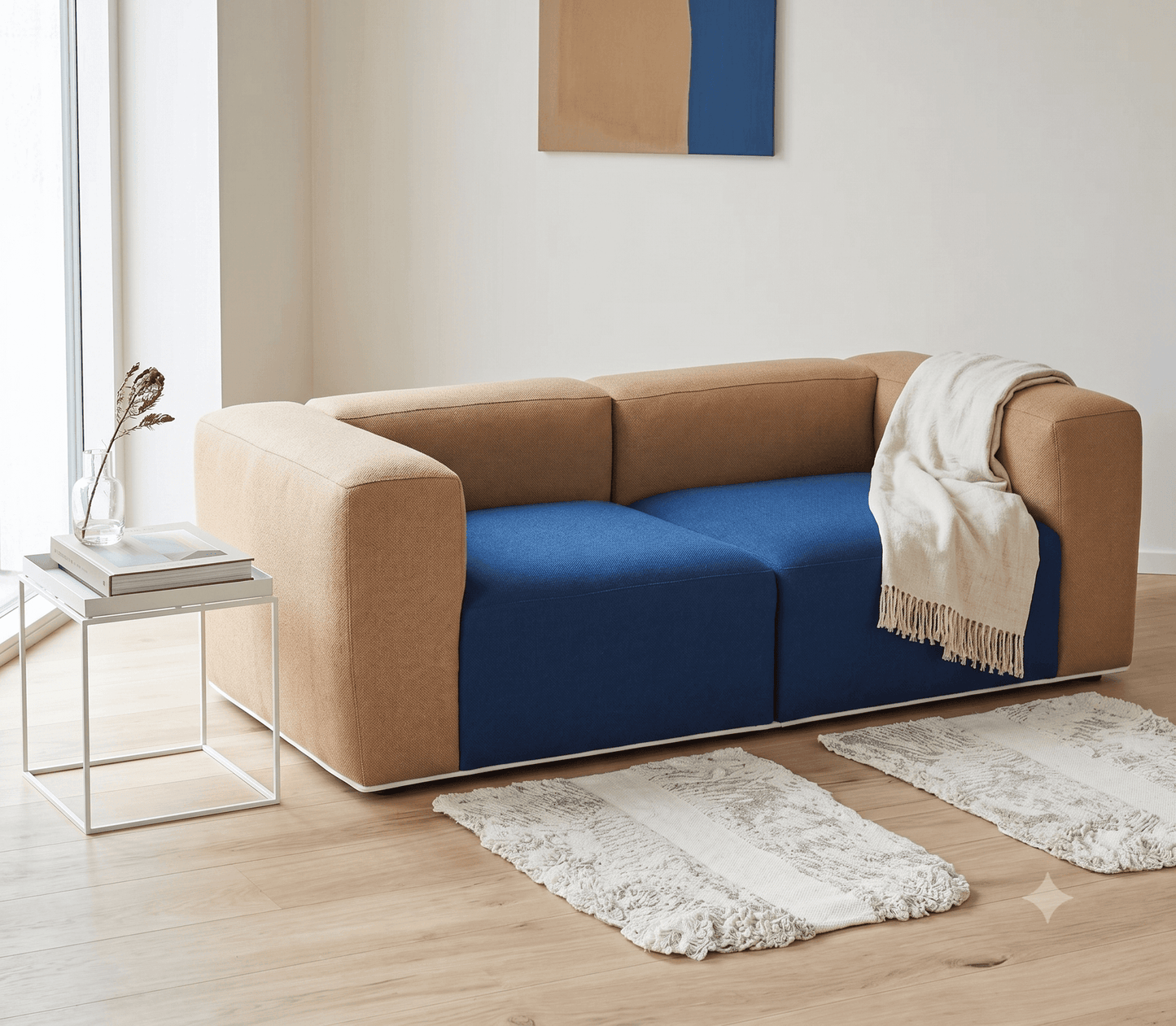 Premium Two-Tone Wool Modular Sofa