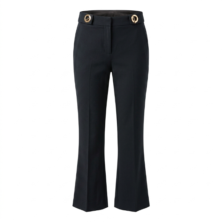 Derek Lam 10 Crosby Black Gold Buckle Ankle Pants Size 0