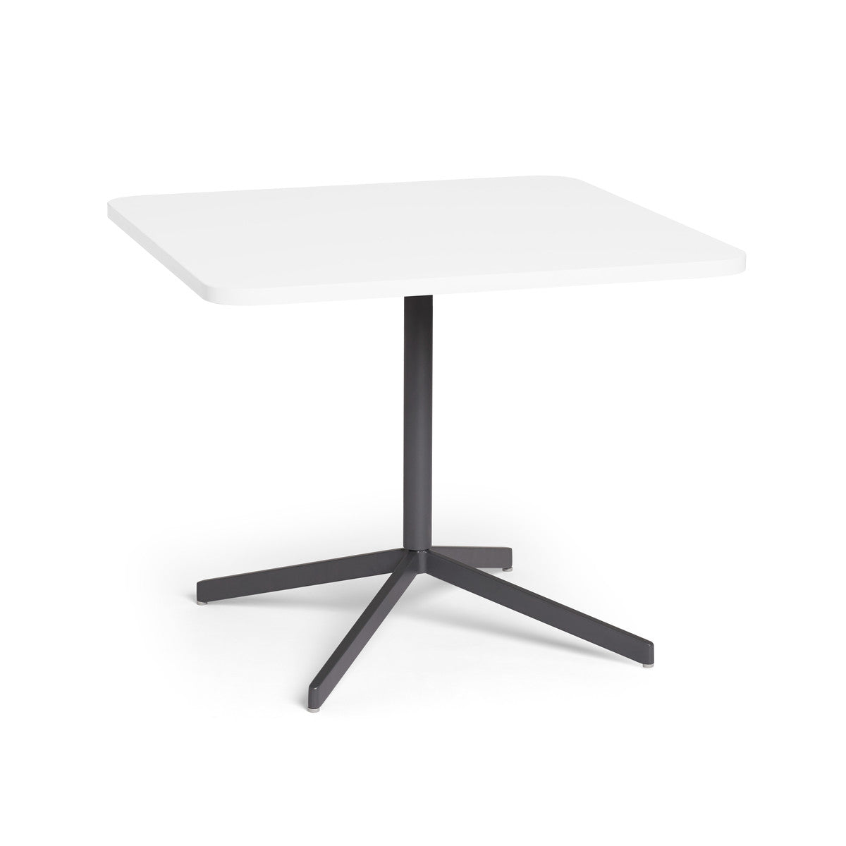 Poppin Touchpoint Table 36x36" Square - White Top Charcoal Base