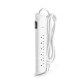 Poppin Outlet Surge Protector Power Strip, 6' Cord, White