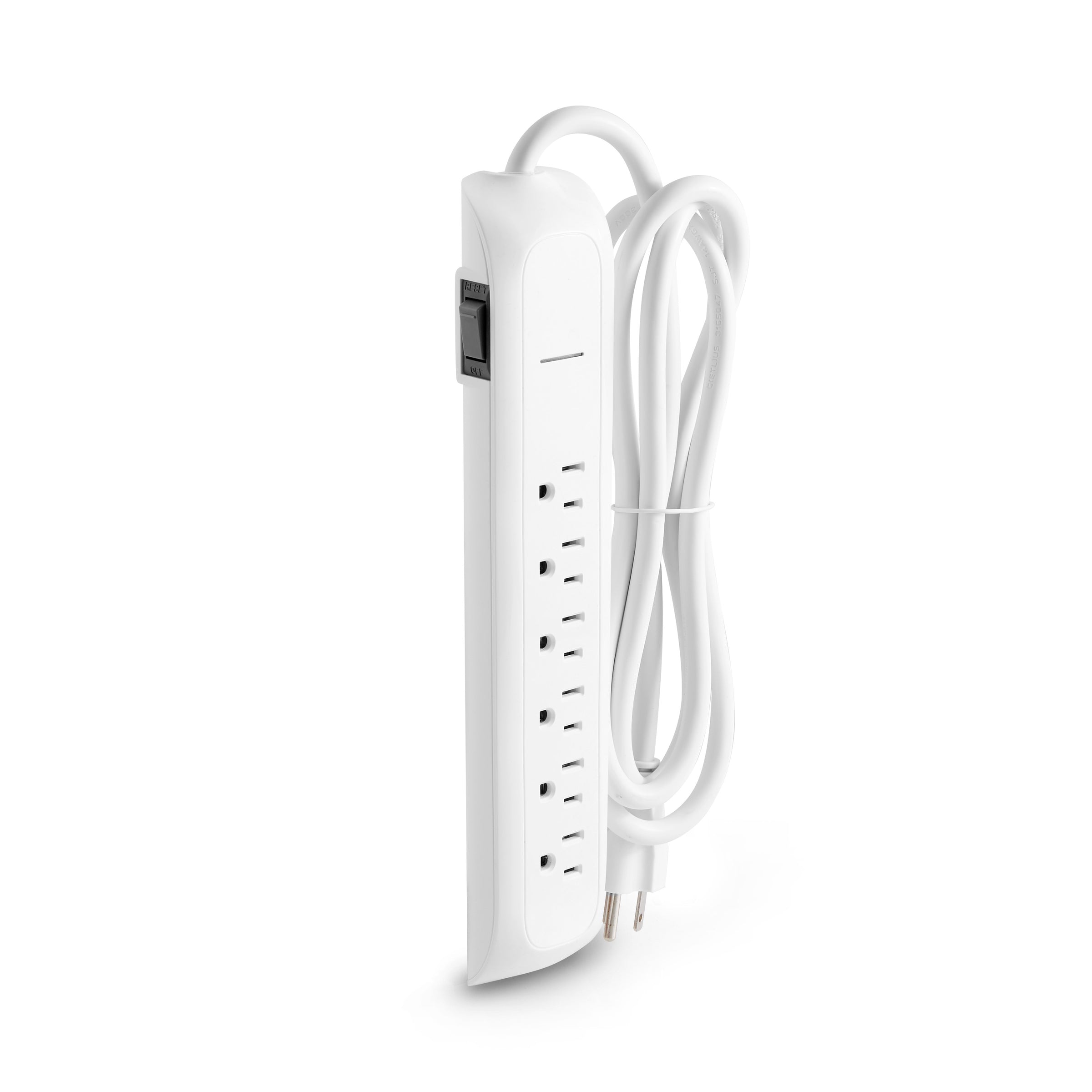 Poppin Outlet Surge Protector Power Strip, 6' Cord, White