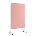 Poppin Goal Fabric Pinboard, 39x67", White + Blush