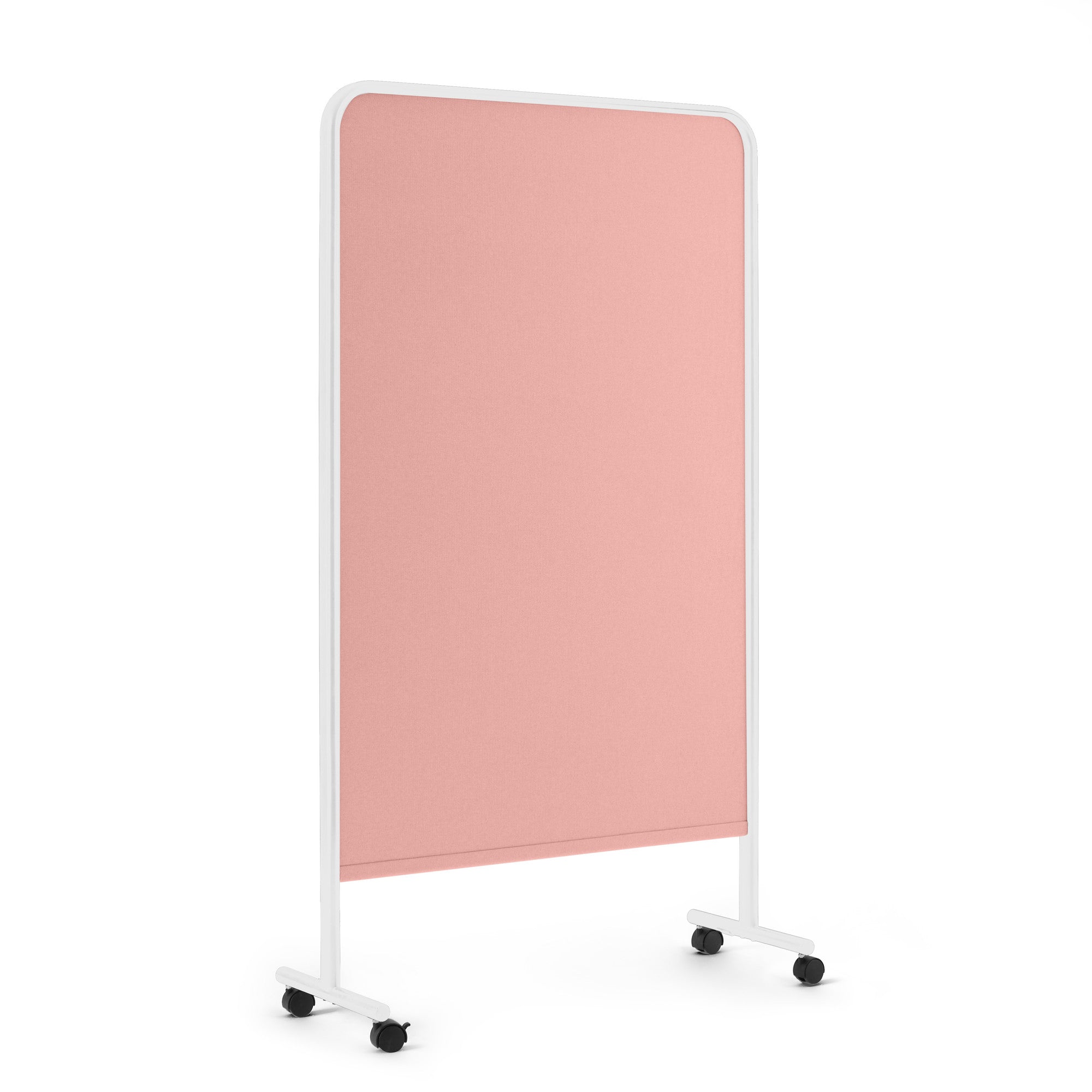 Poppin Goal Fabric Pinboard, 39x67", White + Blush