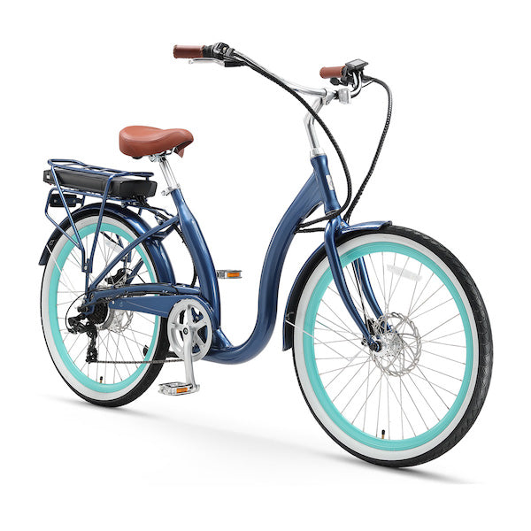 sixthreezero Simple Step-Thru 500W Electric Bike - Navy (Pre-Assembled)