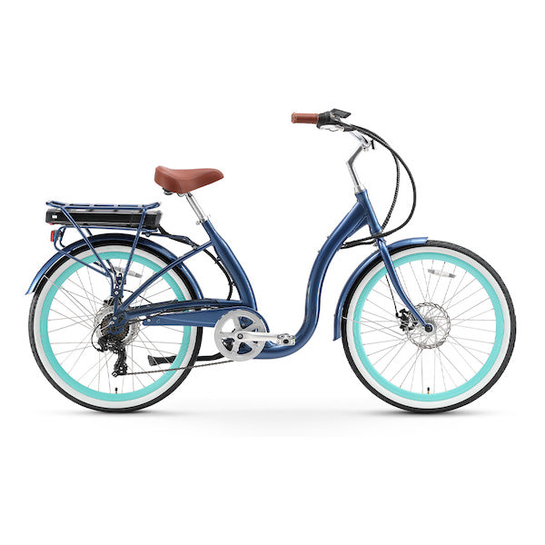 sixthreezero Simple Step-Thru 500W Electric Bike - Navy (Pre-Assembled)