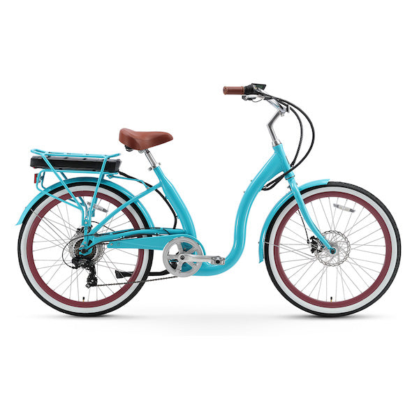 sixthreezero Simple Step-Thru 500W Electric Bike - Navy (Pre-Assembled)