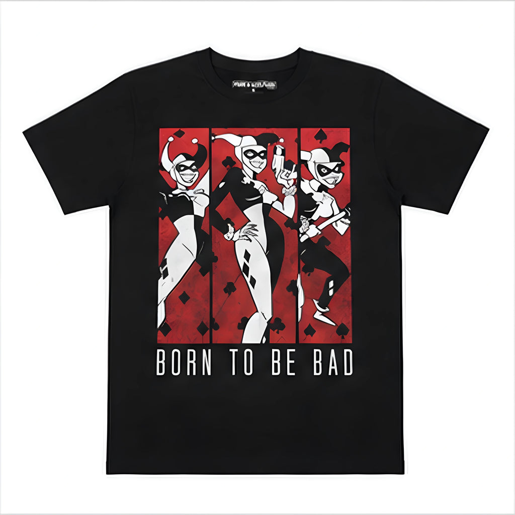 Bioworld Harley Quinn Born To Be Bad Graphic T-Shirt - Black