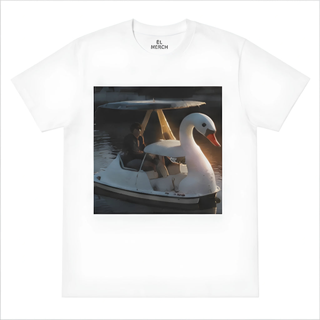 EL MERCH Swan Boat Graphic T-Shirt - White