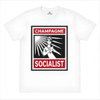 Group Chat Champagne Socialist Graphic T-Shirt - White
