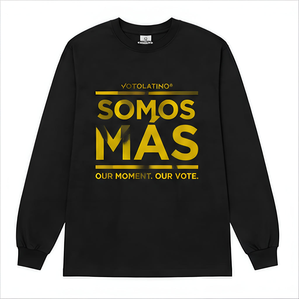 Voto Latino Somos Más Long Sleeve T-Shirt - Black/Gold